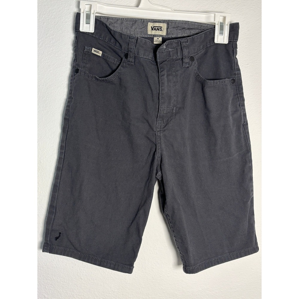 Vans Boys Charcoal Gray Chino Shorts Size 16 Skate Casual Five Pocket